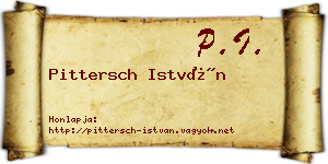 Pittersch István névjegykártya